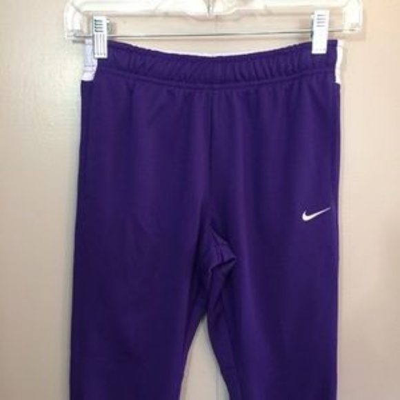 NIKE DRI FIT ANKLE ZIP CROPPED WORKOUT PANT PURPLE - Picture 3 of 8